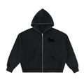Fleeced Full-Zip Boxy Hoodie